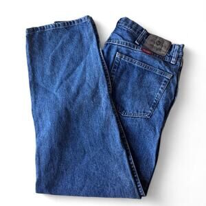Wrangler Jeans Mens 36x30 Blue Denim Straight Leg Regular Fit Workwear